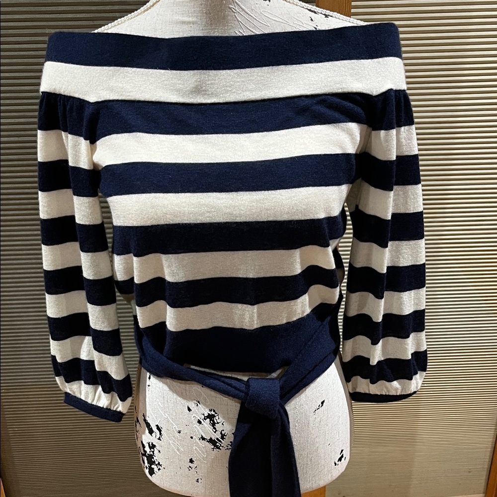 Club Monaco cashmere striped cropped sweater- size small